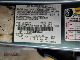 2012 Ford Fusion SEL with VIN 3FAHP0JA4CR174671, listed as a Copart auction lot 53242835 with 140,524 mi miles and Salvage Title. Bid and sale history available at DreamBid. Image 12.