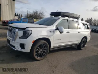 2021 GMC Yukon XL Denali with VIN 1GKS2JKLXMR193652, listed as a Copart auction lot 46117705 with 58,522 mi miles and Salvage Title. Bid and sale history available at carsss.com. Image 1.