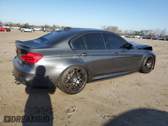 2018 BMW M3 with VIN WBS8M9C54J5K99041, listed as a Copart auction lot 43798544 with 18,972 mi miles. Bid and sale history available at carsss.com. Image 3.
