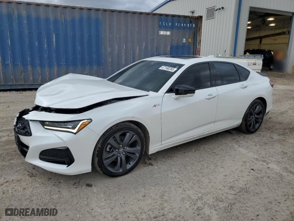 2023 Acura TLX w/A-Spec Package with VIN 19UUB6F53PA001876, listed as a Copart auction lot 47190255 with 30,771 mi miles and Salvage Title. Bid and sale history available at carsss.com. Image 1.