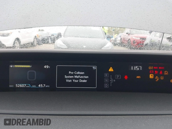 2022 Toyota Prius L Eco with VIN JTDKAMFU3N3190079, listed as a IAAI auction lot 41771356 with 52,607 mi miles and . Bid and sale history available at DreamBid. Image 7.