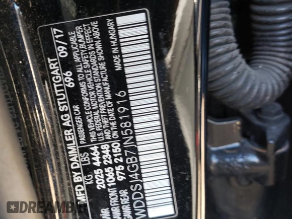 2018 Mercedes-Benz CLA 250 with VIN WDDSJ4GB7JN581916, listed as a Copart auction lot 48512373 with 46,222 mi miles and . Bid and sale history available at DreamBid. Image 12.