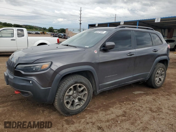 2020 Jeep Cherokee Trailhawk with VIN 1C4PJMBXXLD500953, listed as a Copart auction lot 58761405 with 68,457 mi miles and Salvage title. Bid and sale history available at DreamBid. Image 1.