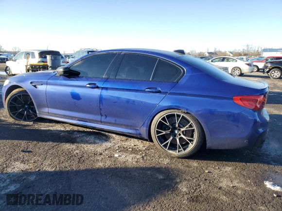 2019 BMW M5 with VIN WBSJF0C5XKB285493, listed as a Copart auction lot 87696545 with 47,381 mi miles and Salvage Title. Bid and sale history available at carsss.com. Image 2.