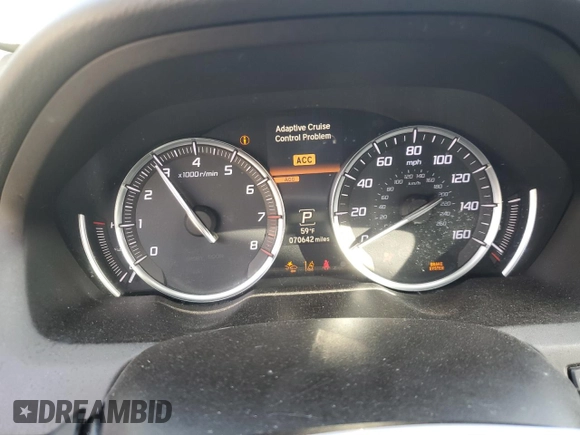 2018 Acura TLX w/Technology Pkg with VIN 19UUB1F58JA010048, listed as a Copart auction lot 46677505 with 70,642 mi miles and Salvage Title. Bid and sale history available at carsss.com. Image 9.