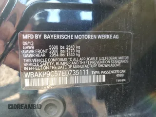 2014 BMW 5 Series 550i xDrive with VIN WBAKP9C57EDZ35111, listed as a Copart auction lot 58365525 with 177,756 mi miles and Salvage title. Bid and sale history available at DreamBid. Image 12.