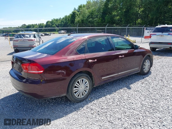 2014 Volkswagen Passat S with VIN 1VWAP7A3XEC004979, listed as a IAAI auction lot 42623479 with 195,850 mi miles and . Bid and sale history available at DreamBid. Image 4.