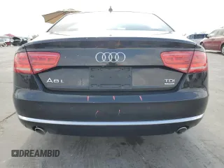 2014 Audi A8 3.0L TDI with VIN WAURMAFD1EN003301, listed as a Copart auction lot 85085354 with 155,429 mi miles and Salvage title. Bid and sale history available at DreamBid. Image 6.