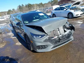 2021 Hyundai Sonata N Line with VIN 5NPEK4JC8MH127510, listed as a IAAI auction lot 41512915 with 27,409 mi miles. Bid and sale history available at carsss.com. Image 1.