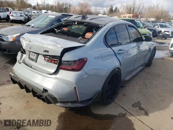 2022 BMW M3 Competition xDrive z VIN WBS43AY07NFM10293, wystawiony jako Copart lot #71593734 z przebiegiem Nie podano mil oraz Szkoda całkowita • Salvage title. Historia ofert i sprzedaży dostępna na DreamBid. Obrazek 3.