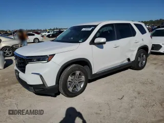 2025 Honda Pilot EX-L with VIN 5FNYG2H44SB003182, listed as a Copart auction lot 41969035 with 27,950 mi miles and Clean Title. Bid and sale history available at carsss.com. Image 1.