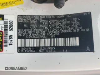 2012 Toyota Sienna LE AAS with VIN 5TDKK3DC2CS217382, listed as a Copart auction lot 58067475 with 146,769 mi miles and Salvage title. Bid and sale history available at DreamBid. Image 13.