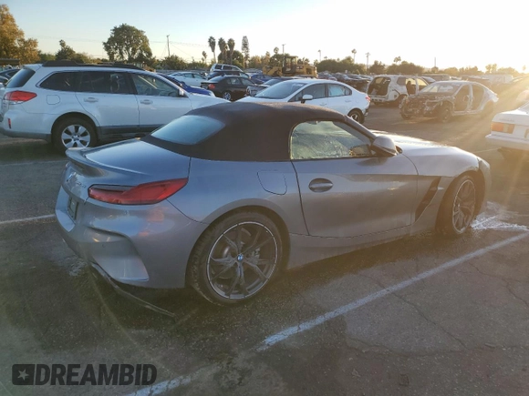 2023 BMW Z4 sDrive30i with VIN WBAHF3C00PWY02941, listed as a Copart auction lot 79896104 with 12,601 mi miles and Salvage Title. Bid and sale history available at carsss.com. Image 3.