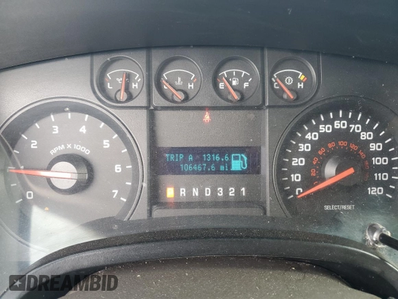 2010 Ford F-150 XL with VIN 1FTMF1E83AKE24251, listed as a Copart auction lot 48004625 with 106,467 mi miles and Salvage Title. Bid and sale history available at DreamBid. Image 9.