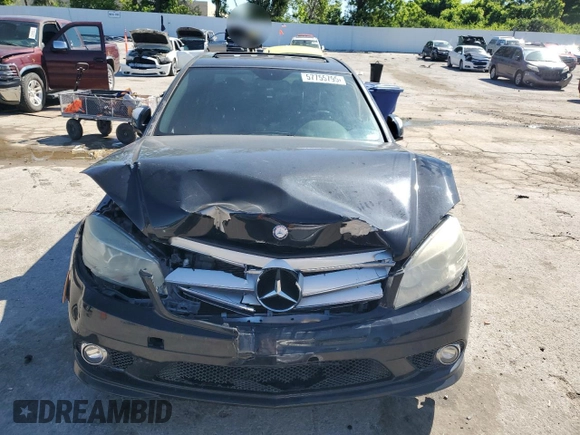 2009 Mercedes-Benz C 300 Sport with VIN WDDGF81X79R050707, listed as a Copart auction lot 57755795 with 90,058 mi miles and Salvage title. Bid and sale history available at DreamBid. Image 5.