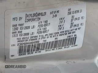 2004 Chrysler Pacifica z VIN 2C8GM684X4R646959, wystawiony jako IAAI lot #40324831 z przebiegiem 163 289 mil mil oraz . Historia ofert i sprzedaży dostępna na DreamBid. Obrazek 9.