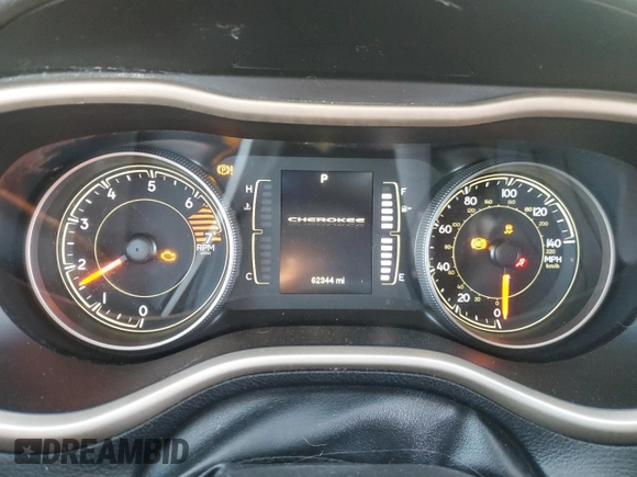 2017 Jeep Cherokee Latitude with VIN 1C4PJLCB4HW518311, listed as a Copart auction lot 41523405 with 62,344 mi miles and Salvage Title. Bid and sale history available at carsss.com. Image 9.