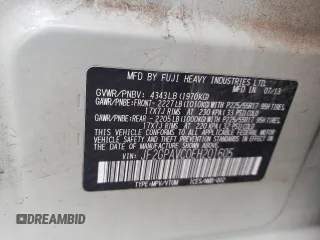 2014 Subaru Crosstrek Premium z VIN JF2GPAVC0EH201605, wystawiony jako Copart lot #58827735 z przebiegiem 143 762 mil mil oraz Szkoda całkowita • Salvage title. Historia ofert i sprzedaży dostępna na DreamBid. Obrazek 13.