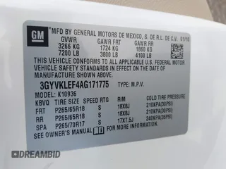 2010 Cadillac Escalade EXT z VIN 3GYVKLEF4AG171775, wystawiony jako IAAI lot #42413511 z przebiegiem Nie podano mil oraz . Historia ofert i sprzedaży dostępna na DreamBid. Obrazek 9.