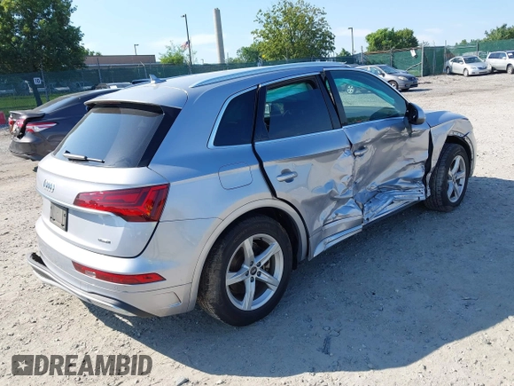 2021 Audi Q5 Premium with VIN WA1AAAFY7M2133167, listed as a IAAI auction lot 42658671 with 62,020 mi miles and . Bid and sale history available at DreamBid. Image 4.