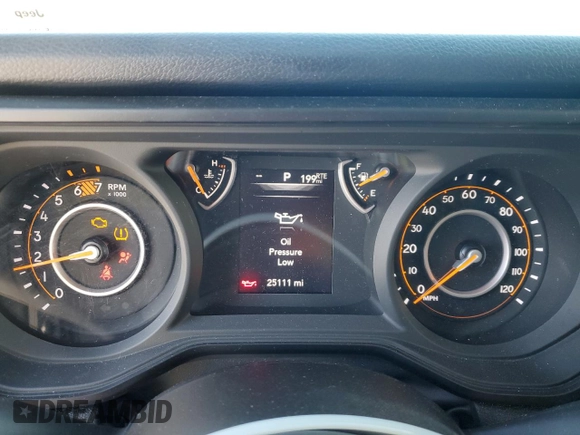 2024 Jeep Wrangler Willys with VIN 1C4PJXDNXRW123485, listed as a Copart auction lot 45659125 with 25,111 mi miles and Salvage title. Bid and sale history available at DreamBid. Image 9.