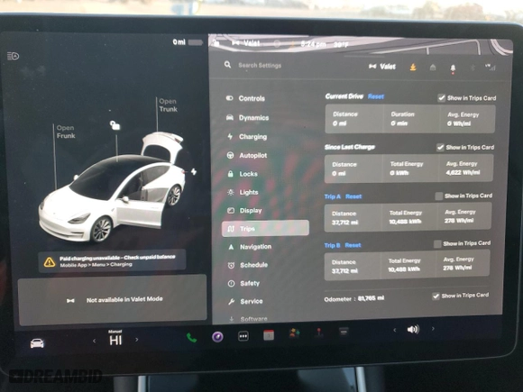 2019 Tesla Model 3 Long Range with VIN 5YJ3E1EB3KF494308, listed as a Copart auction lot 88750855 with 81,765 mi miles and Salvage Title. Bid and sale history available at carsss.com. Image 9.