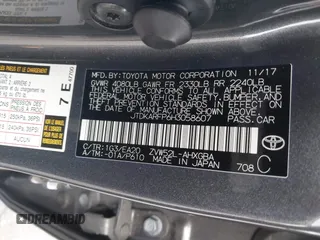 2017 Toyota Prius Plus with VIN JTDKARFP6H3058607, listed as a IAAI auction lot 42074537 with 181,991 mi miles and . Bid and sale history available at DreamBid. Image 9.