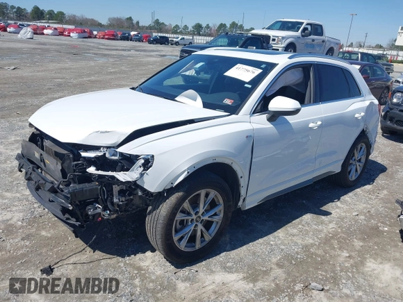 2023 Audi Q3 S line Premium with VIN WA1DECF30P1081652, listed as a IAAI auction lot 41775676 with 46,066 mi miles and . Bid and sale history available at DreamBid. Image 2.