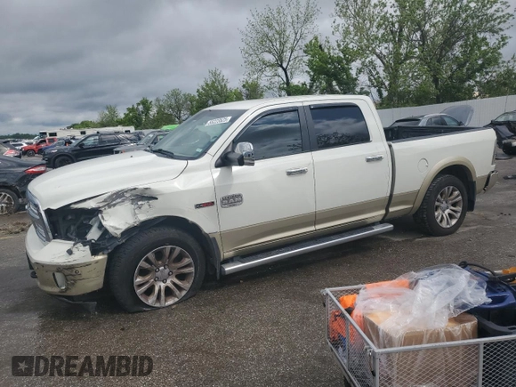 2016 Ram 1500 Longhorn with VIN 1C6RR7WM7GS403026, listed as a Copart auction lot 55223525 with 186,779 mi miles and Salvage title. Bid and sale history available at DreamBid. Image 1.
