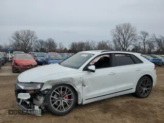 2022 Audi Q8 Premium Plus with VIN WA1EVBF10ND004501, listed as a Copart auction lot 85722194 with 37,592 mi miles and Salvage Title. Bid and sale history available at carsss.com. Image 1.