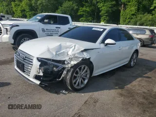 2019 Audi A4 Premium Plus with VIN WAUENAF46KN002765, listed as a Copart auction lot 59293755 with 64,540 mi miles and Salvage title. Bid and sale history available at DreamBid. Image 1.