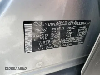 2022 Hyundai Santa Fe XRT with VIN 5NMS6DAJ9NH414505, listed as a Copart auction lot 48502875 with 65,235 mi miles and Non Repairable. Bid and sale history available at carsss.com. Image 13.