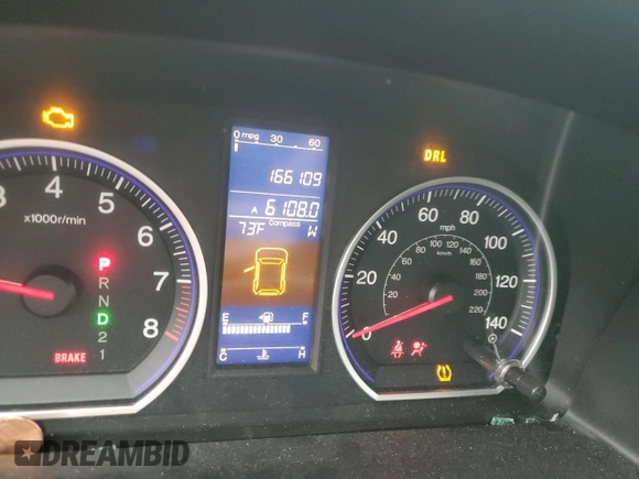 2010 Honda CR-V EX with VIN 5J6RE3H58AL005497, listed as a Copart auction lot 54269805 with 166,109 mi miles and Salvage Title. Bid and sale history available at carsss.com. Image 9.
