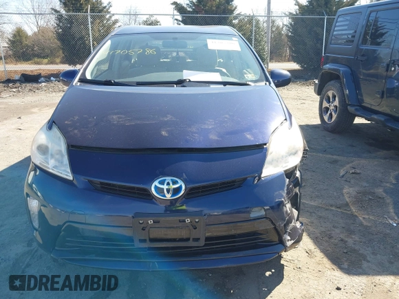2013 Toyota Prius One with VIN JTDKN3DU9D0351178, listed as a IAAI auction lot 41705786 with 98,524 mi miles. Bid and sale history available at carsss.com. Image 12.