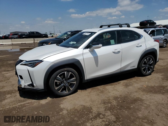 2021 Lexus UX 250h with VIN JTHX9JBH7M2042753, listed as a Copart auction lot 59631445 with 43,359 mi miles and Salvage title. Bid and sale history available at DreamBid. Image 1.
