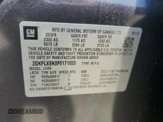2015 GMC Terrain SLT с VIN 2GKFLXEK8F6171653, выставлен на аукционе Copart как лот 59128665 с пробегом 82 004 миль миль и Списание • Salvage title. История ставок и продаж доступна на DreamBid. Изображение 13.