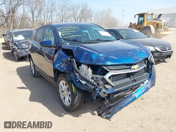2020 Chevrolet Equinox LT with VIN 2GNAXUEVXL6222091, listed as a IAAI auction lot 41786944 with 43,610 mi miles and . Bid and sale history available at DreamBid. Image 1.