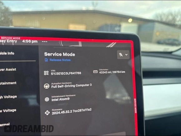 2020 Tesla Model 3 Performance z VIN 5YJ3E1EC3LF641768, wystawiony jako IAAI lot #41542615 z przebiegiem 43 343 mil mil oraz . Historia ofert i sprzedaży dostępna na DreamBid. Obrazek 7.
