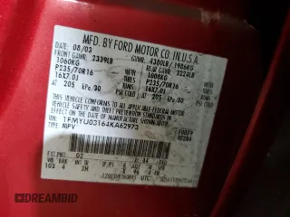2004 Ford Escape XLT z VIN 1FMYU03164KA62973, wystawiony jako Copart lot #57392315 z przebiegiem 90 229 mil mil oraz Szkoda całkowita • Salvage title. Historia ofert i sprzedaży dostępna na DreamBid. Obrazek 14.
