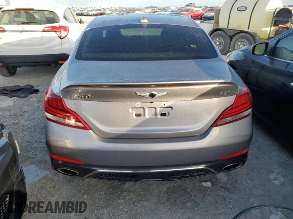 2021 Genesis G70 3.3T with VIN KMTG74LE1MU071782, listed as a Copart auction lot 74787954 with 41,759 mi miles and Non Repairable. Bid and sale history available at carsss.com. Image 6.