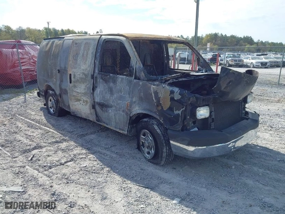2008 Chevrolet Express Cargo Van with VIN 1GCFG15X381178606, listed as a IAAI auction lot 41903651 with 1 mi miles. Bid and sale history available at carsss.com. Image 1.