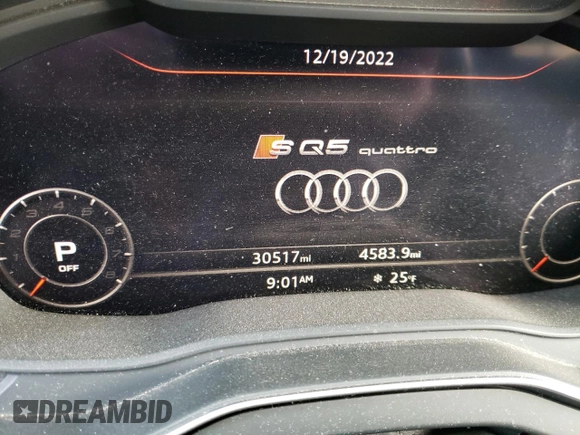 2019 Audi SQ5 Prestige with VIN WA1C4AFY8K2130453, listed as a Copart auction lot 71133922 with 30,517 mi miles. Bid and sale history available at carsss.com. Image 9.