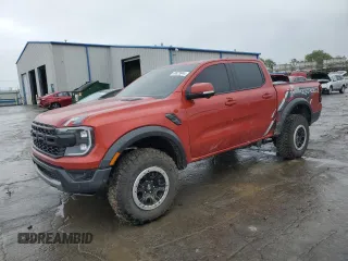 2024 Ford Ranger Raptor with VIN 1FTER4LRXRLE11947, listed as a Copart auction lot 68929944 with 7,512 mi miles and Salvage Title. Bid and sale history available at carsss.com. Image 1.