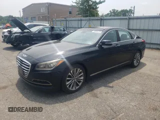 2015 Hyundai Genesis 3.8L z VIN KMHGN4JE6FU054434, wystawiony jako Copart lot #59596125 z przebiegiem 154 872 mil mil oraz Szkoda całkowita • Salvage title. Historia ofert i sprzedaży dostępna na DreamBid. Obrazek 1.