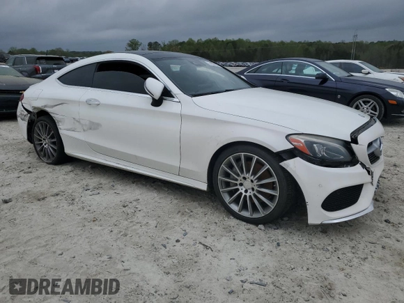 2017 Mercedes-Benz C 300 with VIN WDDWJ4JB3HF386989, listed as a Copart auction lot 51231535 with Not Provided miles and Salvage Title. Bid and sale history available at carsss.com. Image 4.