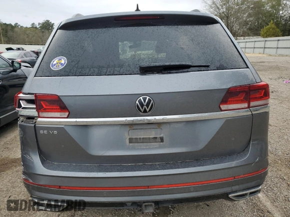 2021 Volkswagen Atlas SE with VIN 1V2MR2CA2MC585075, listed as a Copart auction lot 88780635 with 57,403 mi miles and Salvage title. Bid and sale history available at DreamBid. Image 6.