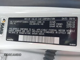 2015 Volvo S60 T5 Drive-E Platinum with VIN YV140MFM7F1346644, listed as a IAAI auction lot 41984716 with 78,210 mi miles. Bid and sale history available at carsss.com. Image 9.
