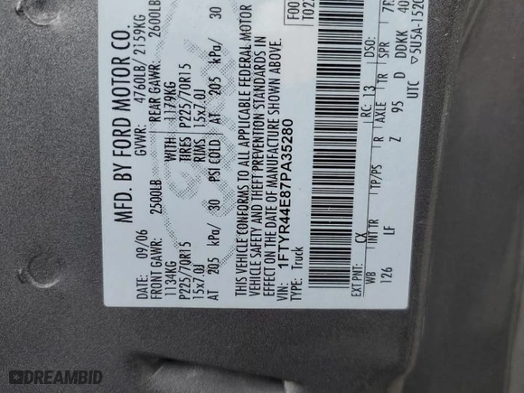 2007 Ford Ranger STX with VIN 1FTYR44E87PA35280, listed as a Copart auction lot 73683134 with 814,187 mi miles and Salvage Title. Bid and sale history available at carsss.com. Image 12.