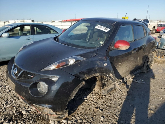 2014 Nissan Juke S with VIN JN8AF5MR3ET362570, listed as a Copart auction lot 48042185 with 93,843 mi miles and Salvage Title. Bid and sale history available at DreamBid. Image 1.
