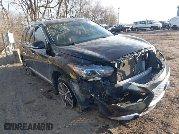 2019 Infiniti QX60 Pure with VIN 5N1DL0MM9KC555631, listed as a IAAI auction lot 41530910 with 83,351 mi miles and . Bid and sale history available at DreamBid. Image 6.